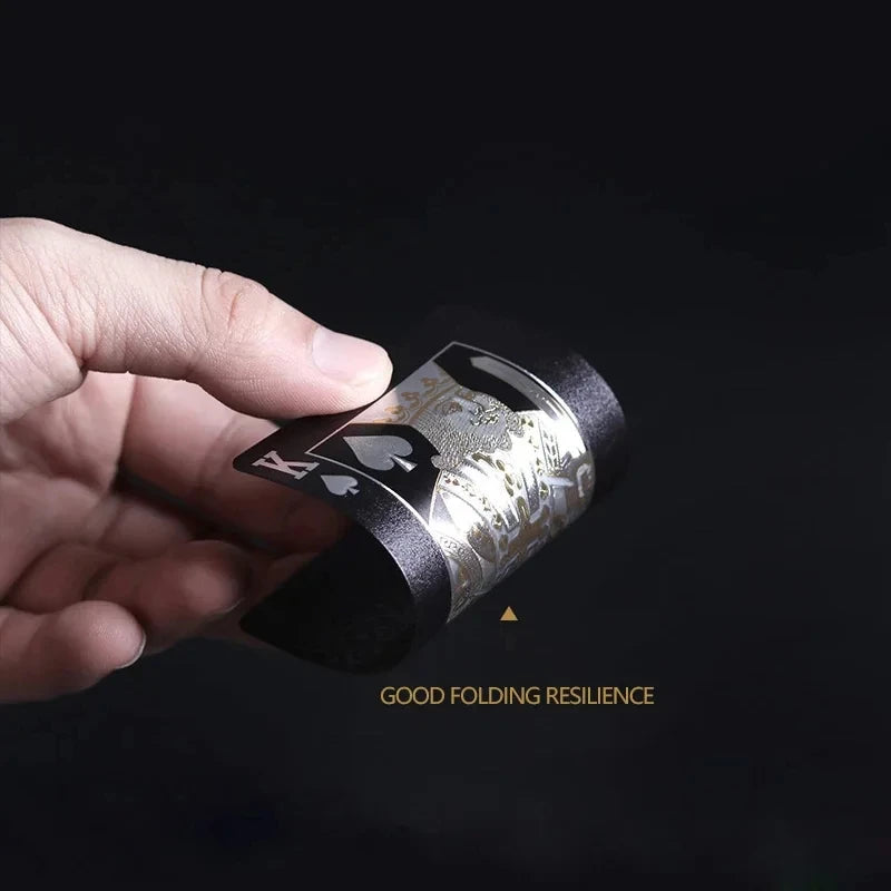 ♠️ Black & Gold Poker Card Set – Waterproof Edition