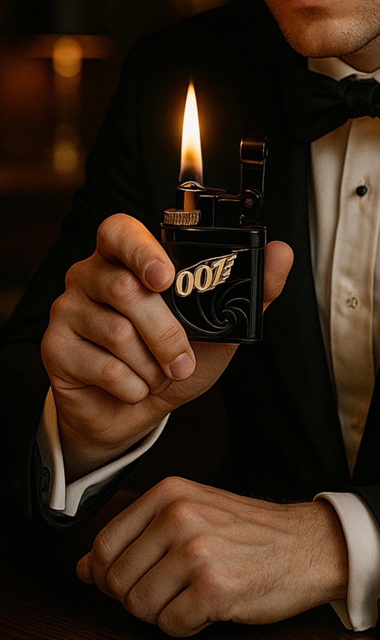 CHIEF 007 Agent Series Brass Semi - Automatic Side - Pulley Ignition Kerosene Lighter (52/42/14MM, 95G)