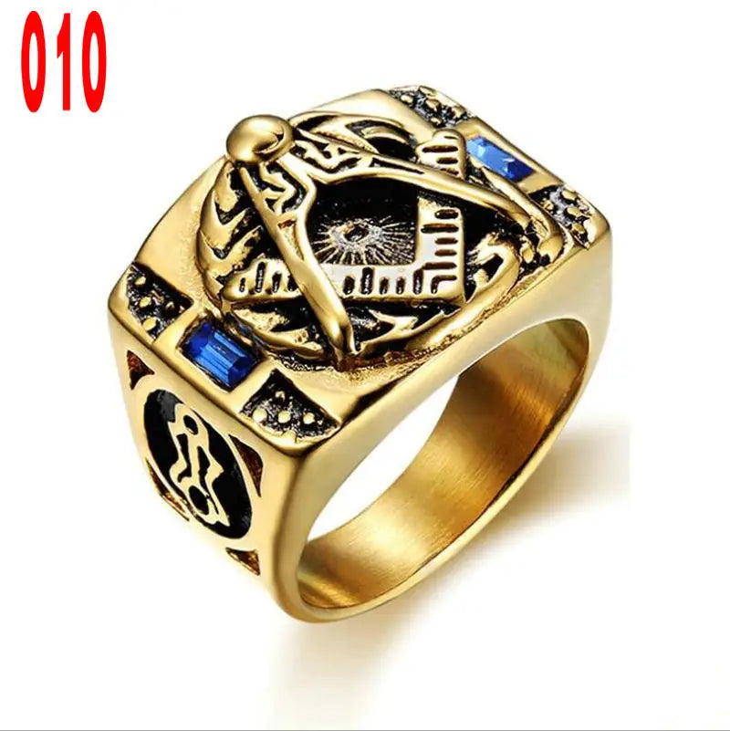 Masonic Titanium Steel Ring – Brotherhood Edition