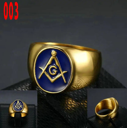 Masonic Titanium Steel Ring – Brotherhood Edition