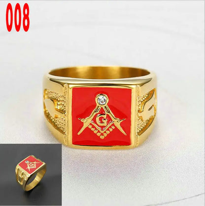 Masonic Titanium Steel Ring – Brotherhood Edition
