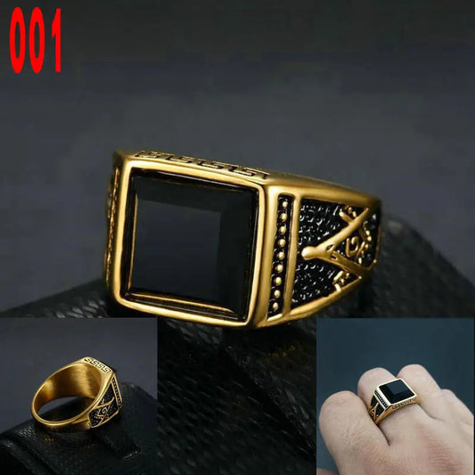 Masonic Titanium Steel Ring – Brotherhood Edition