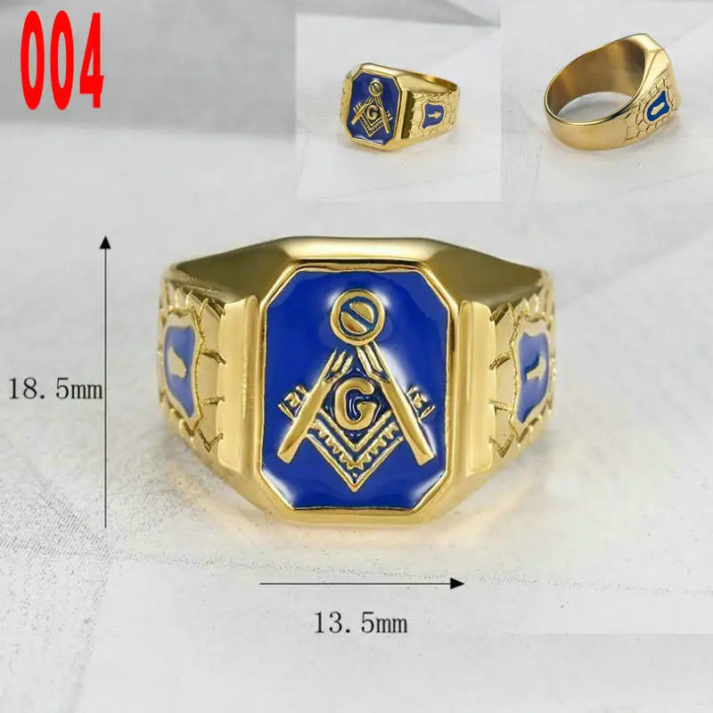 Masonic Titanium Steel Ring – Brotherhood Edition