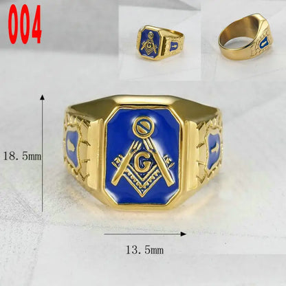 Masonic Titanium Steel Ring – Brotherhood Edition