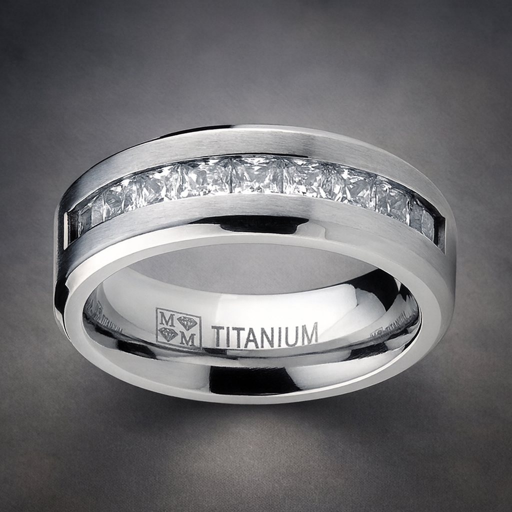 Autumn Hot Selling Silver Plated Stainless Steel Rings For Men Square Cubic Zircon Ring Jewelry Accessories Wholesale Size 7-13