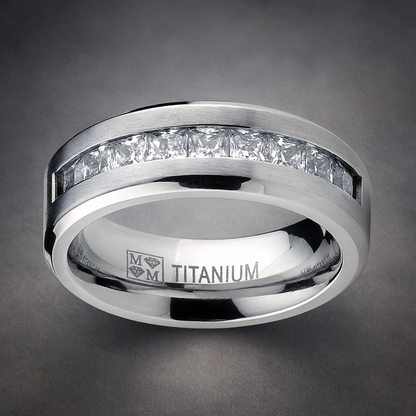 Autumn Hot Selling Silver Plated Stainless Steel Rings For Men Square Cubic Zircon Ring Jewelry Accessories Wholesale Size 7-13