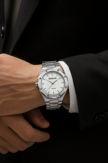 BINBOND Classic Chronograph – Stainless Steel Luxury Watch
