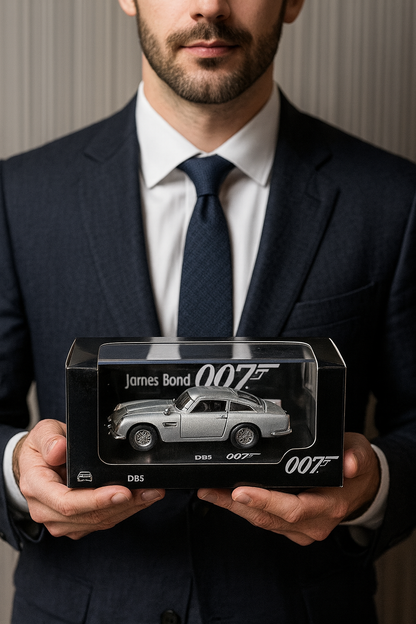 Diecast 1:43 Scale DB5 007 with Doll Alloy Simulation Vehicle Model Finished Simulation Collection Decoration Gift Display