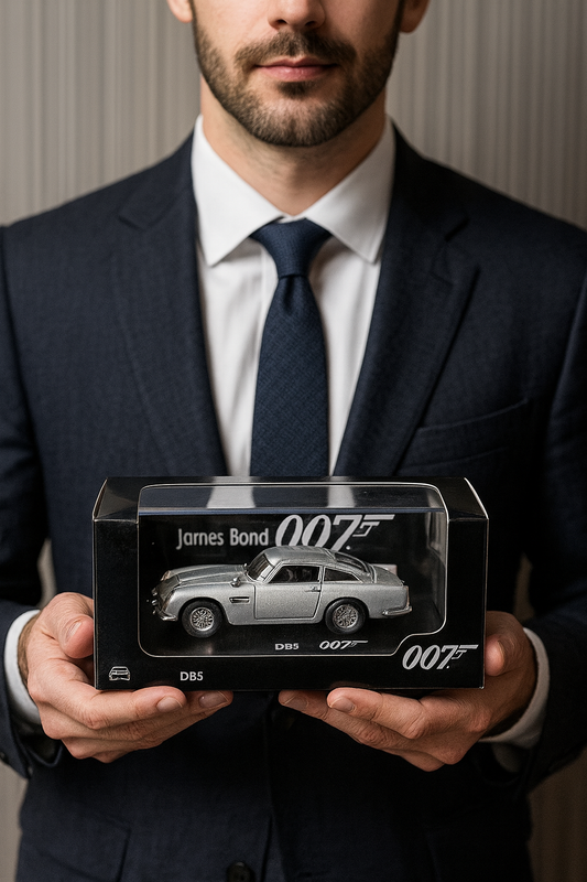 Diecast 1:43 Scale DB5 007 with Doll Alloy Simulation Vehicle Model Finished Simulation Collection Decoration Gift Display
