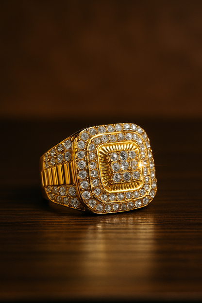 Exquisite Shiny Full Zirconia Ring Charming Business Cocktail Party Jewelry for Men Women Banquet Birthday Gifts