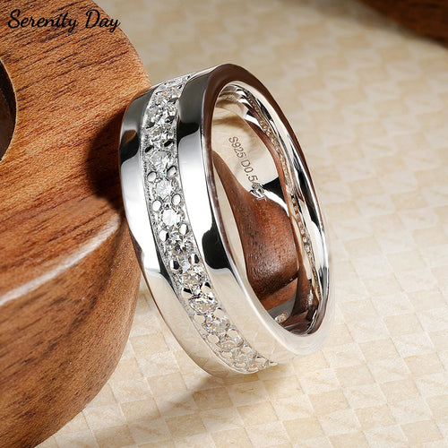 Serenity 2mm D Color Moissanite Rings for Women Men Wedding Bridal 100% S925 Sterling Silver Plated 18K Eternity Rings Jewelry