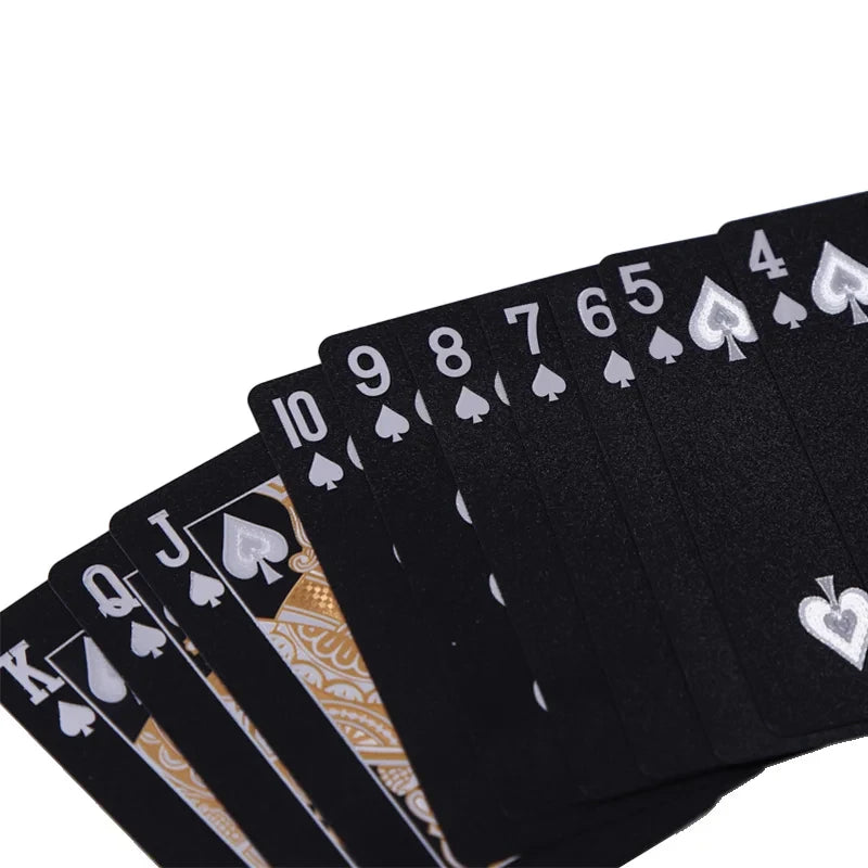 ♠️ Black & Gold Poker Card Set – Waterproof Edition