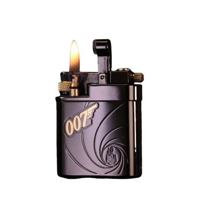 CHIEF 007 Agent Series Brass Semi - Automatic Side - Pulley Ignition Kerosene Lighter (52/42/14MM, 95G)