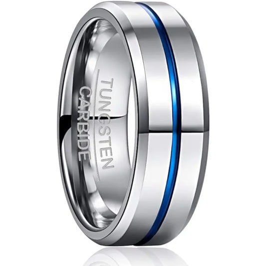 Blue Tungsten Ring – Bond Edition