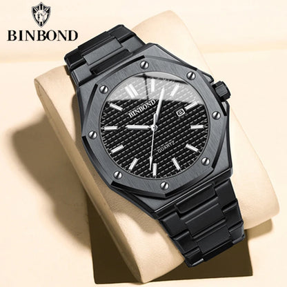 BINBOND Classic Chronograph – Stainless Steel Luxury Watch