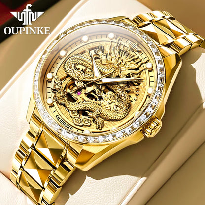 OUPINKE 3276 Men's Watch Top Brand Luxury Dragon Automatic Wrist Watches Tungsten Steel Waterproof Mechanical Watch For Men