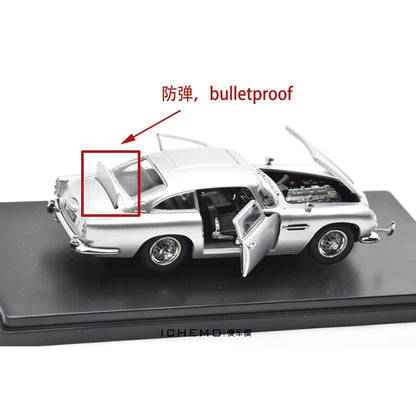 Diecast 1:43 Scale DB5 007 with Doll Alloy Simulation Vehicle Model Finished Simulation Collection Decoration Gift Display