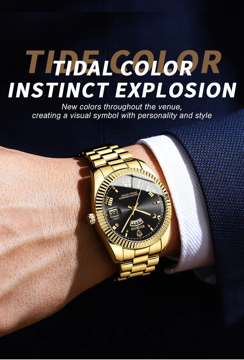 BINBOND 0733 Luxury Nightlight Quartz Watch