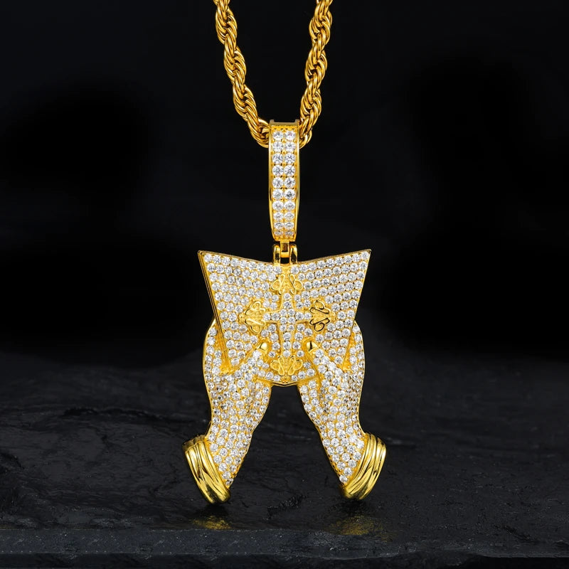 TUHE Unisex High Quality D VVS Moissanite Bracelet  Iced Out Hang Hip Hop Pendant For Men Hip Hop Jewelry Gifts