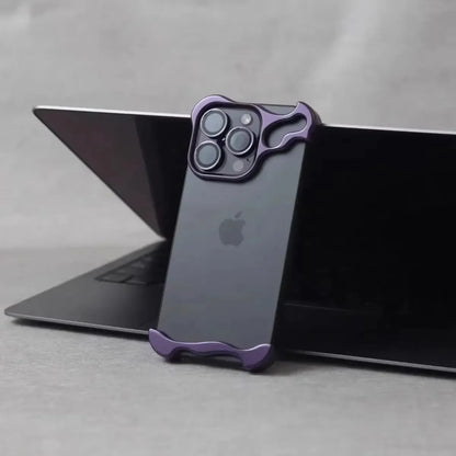 Luxury Irregular Aluminum Alloy Bumper Phone Case For IPhone 16 15 14 13 12 Pro Max 17 Air Pro Lens Film Protection Metal Cover