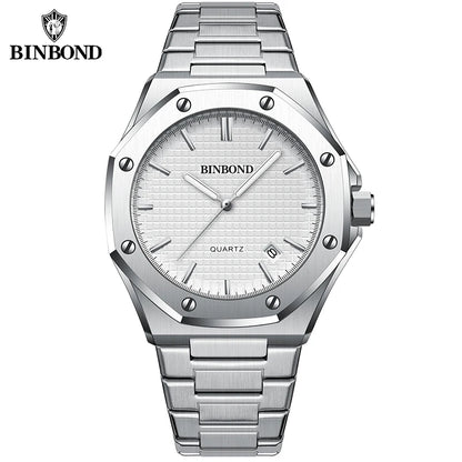 BINBOND Classic Chronograph – Stainless Steel Luxury Watch