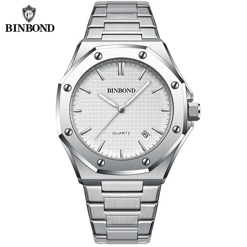 BINBOND Classic Chronograph – Stainless Steel Luxury Watch