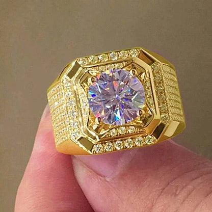 Milangirl Big Hip Hop Rhinestone Men Out Bling Square Ring   Pave Setting CZ Wedding Engagement Rings Top Quality