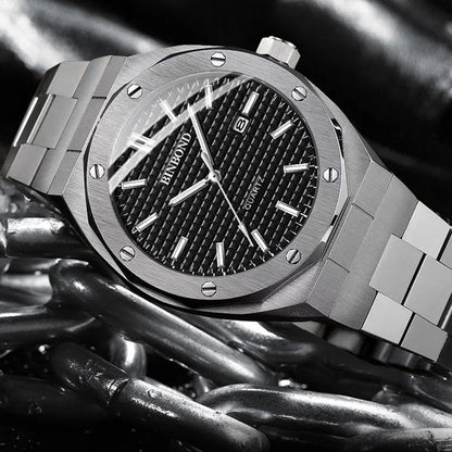 BINBOND Classic Chronograph – Stainless Steel Luxury Watch