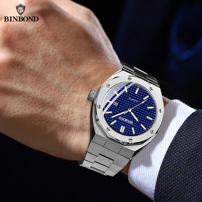 BINBOND Classic Chronograph – Stainless Steel Luxury Watch