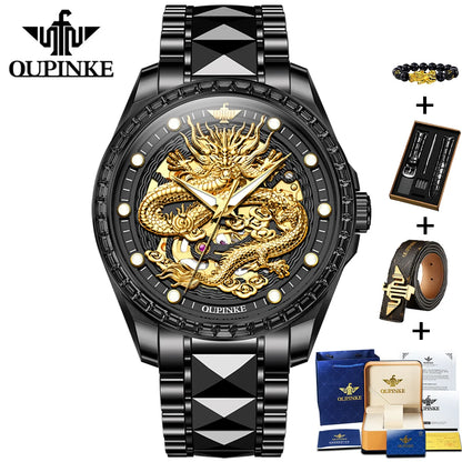 OUPINKE 3276 Men's Watch Top Brand Luxury Dragon Automatic Wrist Watches Tungsten Steel Waterproof Mechanical Watch For Men
