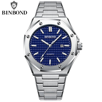 BINBOND Classic Chronograph – Stainless Steel Luxury Watch