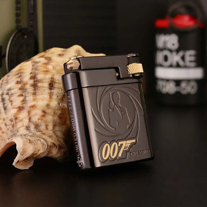 CHIEF 007 Agent Series Brass Semi - Automatic Side - Pulley Ignition Kerosene Lighter (52/42/14MM, 95G)