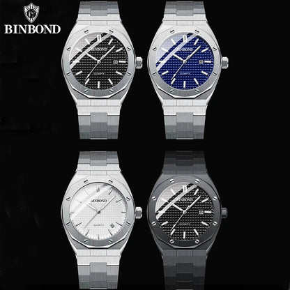 BINBOND Classic Chronograph – Stainless Steel Luxury Watch