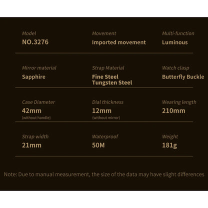 OUPINKE 3276 Men's Watch Top Brand Luxury Dragon Automatic Wrist Watches Tungsten Steel Waterproof Mechanical Watch For Men