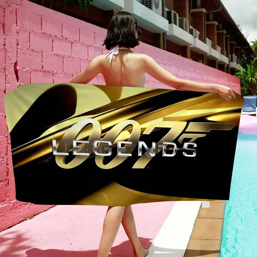 British Legend J-James B-Bond 007 Beach Towel Colorful Bath Towels For Girl Microfiber Quick Custom Sand Free Beach Yoga Spa