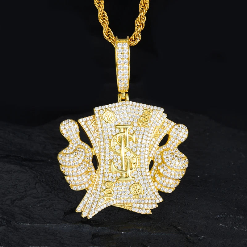TUHE Unisex High Quality D VVS Moissanite Bracelet  Iced Out Hang Hip Hop Pendant For Men Hip Hop Jewelry Gifts
