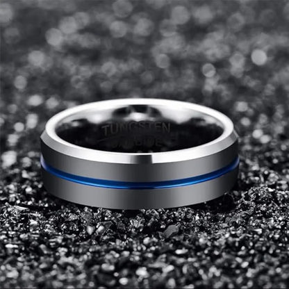 Blue Tungsten Ring – Bond Edition
