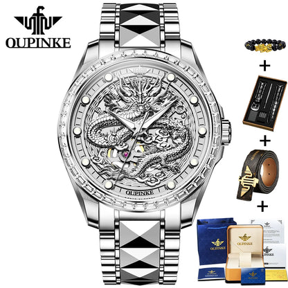 OUPINKE 3276 Men's Watch Top Brand Luxury Dragon Automatic Wrist Watches Tungsten Steel Waterproof Mechanical Watch For Men