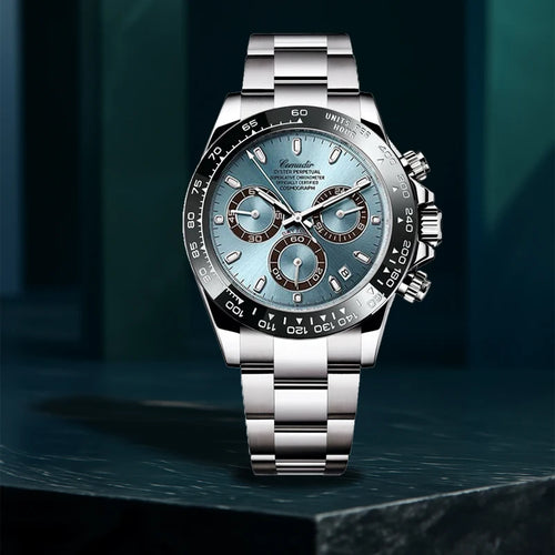 The Vanguard Chrono – Elegant Three-Eye Quartz Watch (Silver Edition)