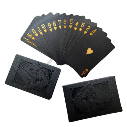 ♠️ Black & Gold Poker Card Set – Waterproof Edition