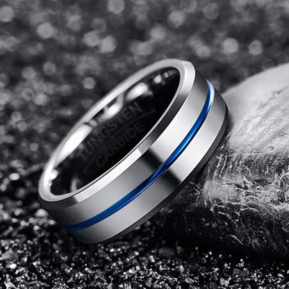 Blue Tungsten Ring – Bond Edition
