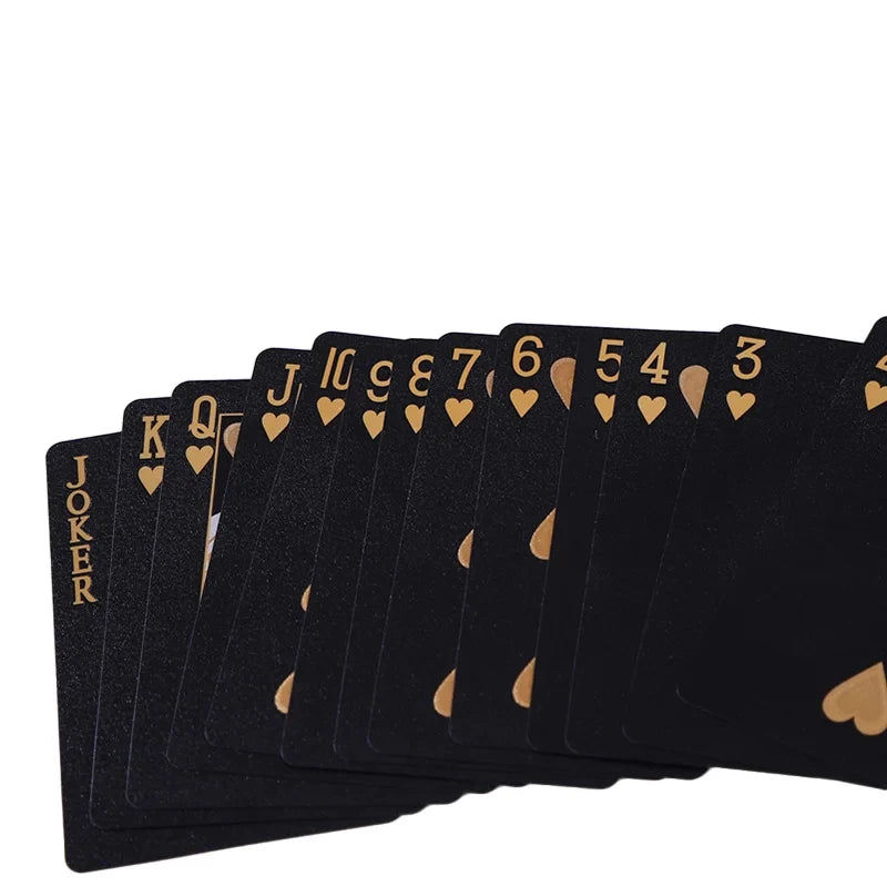 ♠️ Black & Gold Poker Card Set – Waterproof Edition