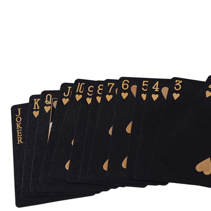 ♠️ Black & Gold Poker Card Set – Waterproof Edition
