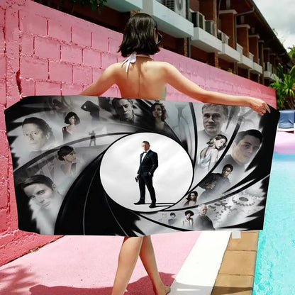 British Legend J-James B-Bond 007 Beach Towel Colorful Bath Towels For Girl Microfiber Quick Custom Sand Free Beach Yoga Spa