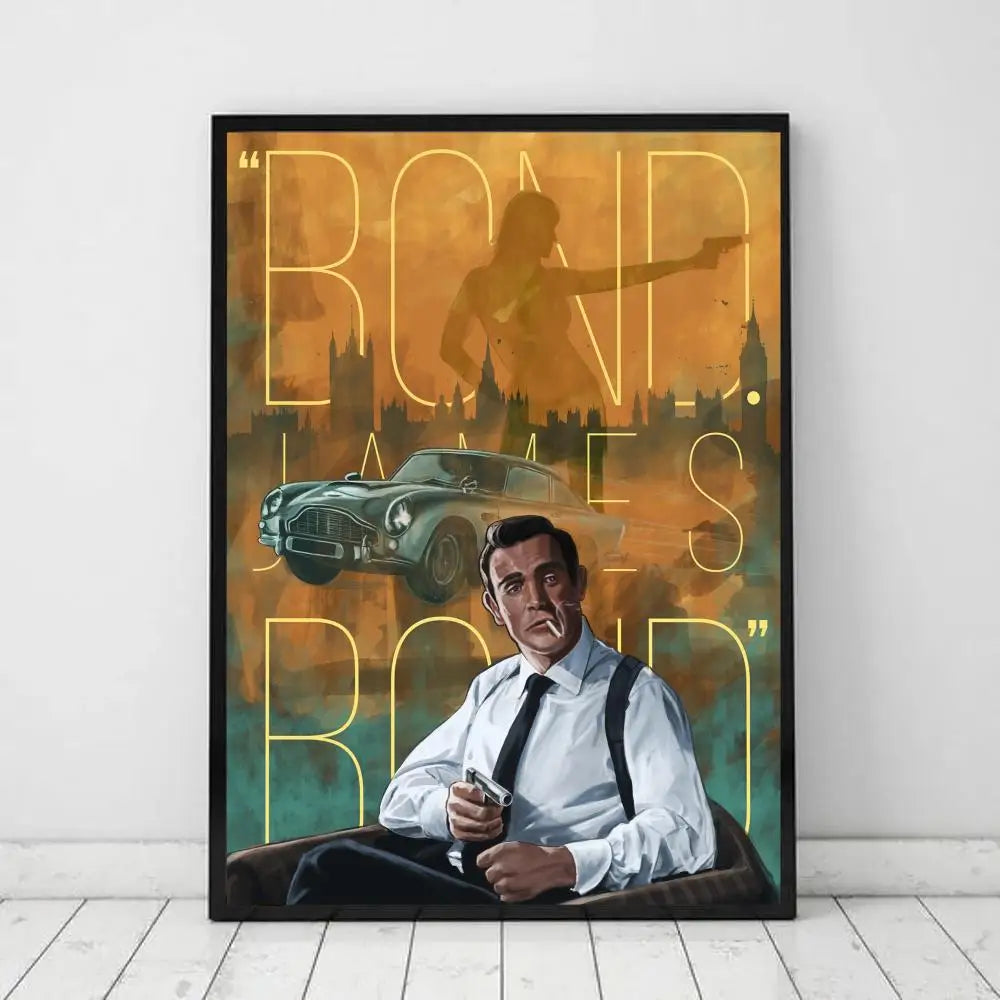 British Legend 007 Art Poster – Classic Bond Wall Print