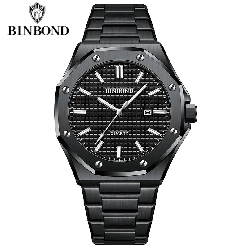 BINBOND Classic Chronograph – Stainless Steel Luxury Watch
