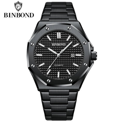 BINBOND Classic Chronograph – Stainless Steel Luxury Watch