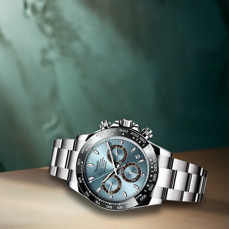 The Vanguard Chrono – Elegant Three-Eye Quartz Watch (Silver Edition)