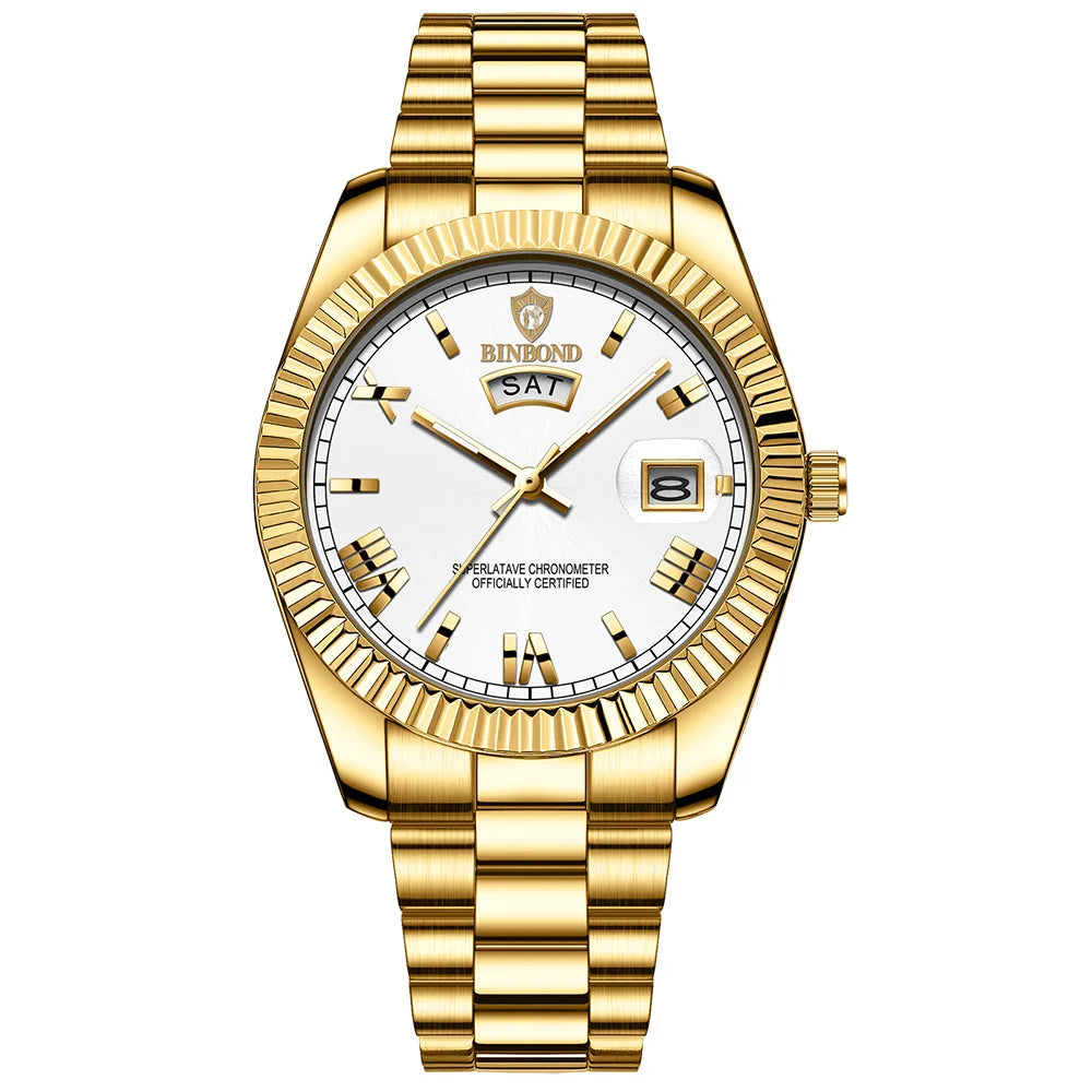 BINBOND 0733 Luxury Nightlight Quartz Watch