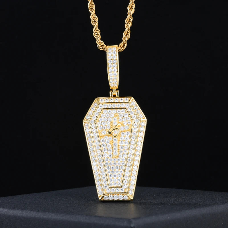 TUHE Unisex High Quality D VVS Moissanite Bracelet  Iced Out Hang Hip Hop Pendant For Men Hip Hop Jewelry Gifts